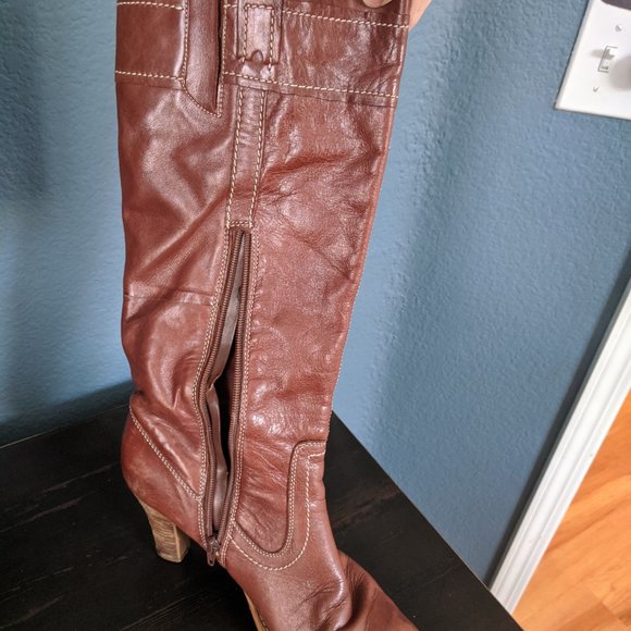 Women's brown leather boots size 8.5 Mark Fisher - Picture 4 of 7